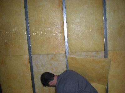 JLM-toitures-Namurisolation de mur avec laine de verre en panneaux